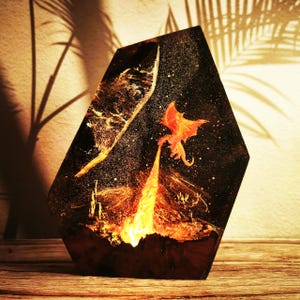 Customer Fire Dragon Lamp, Fire Dragon Figure, Dragon Statue, Gift for Him, Gift for Kids, Desk lamp, Table Lamp, Back To School.