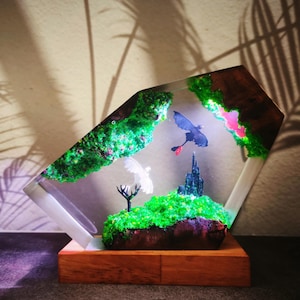Custom Toothless and Light Fury Epoxy Resin Lamp, Dragon Lamp,  Toothless Night Lights, HTTYD Night Lamp, Gift For Daughter, Back To School.