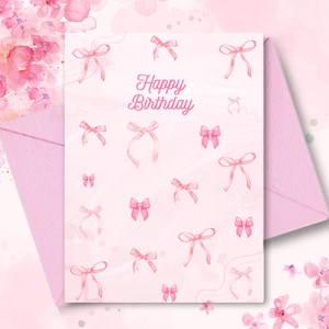 Cute Girly Printable Birthday Card - Instant Download Bday Card - Printable Birthday Card For Her - Girlfriend/Wife/Sibling/Friend