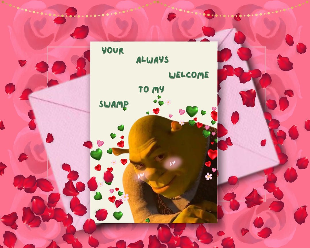 Shrek Card - Printable - Instant Download - Shrek Love Card - Valentine's Day Card - E Card ...