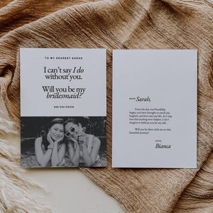 Bridesmaid Proposal Card Will You Be My Bridesmaid Card Template Bridesmaid Card Editable Template Minimalist Bridesmaid Proposal Template