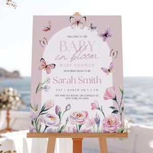 Baby In Bloom Welcome Sign Baby In Bloom Sign Wildflowers Baby Shower Sign Baby In Bloom Baby Shower Welcome Sign Girl Baby Shower Floral
