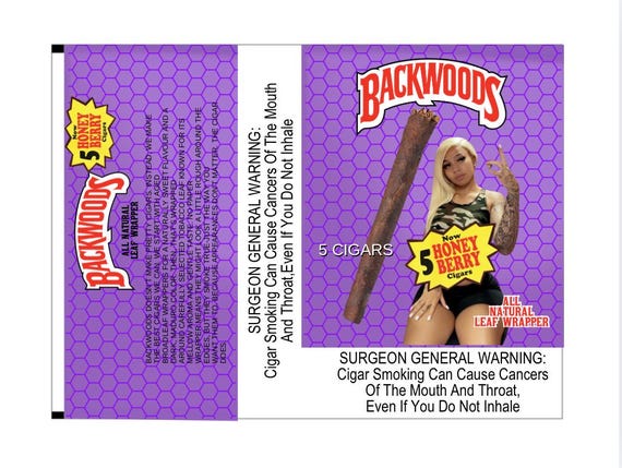 Customizable 5 pack Honeyberry  backwood wrapper custom photo  backwood wrapper TEMPLATE