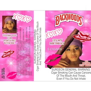 Kundengerechtes 5 Pack Backwood Wrapper benutzerdefinierte Foto-Herzen rosa Thema Backwood Wrapper TEMPLATE