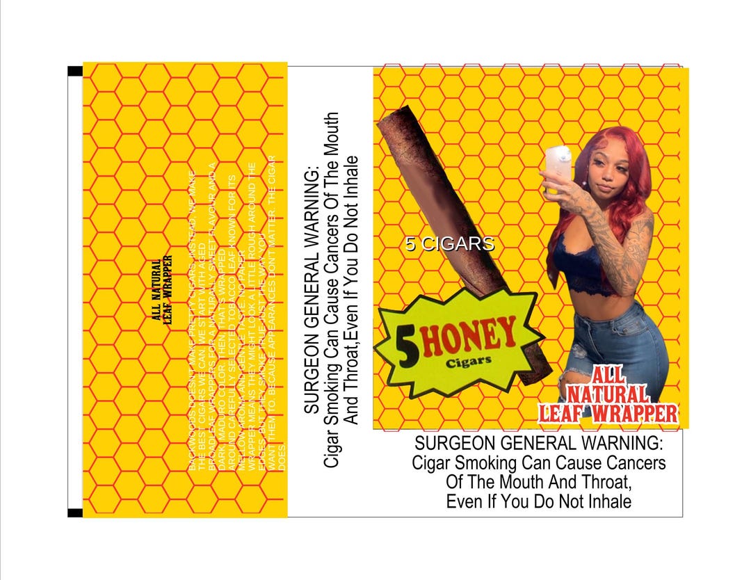 Customizable 5 Pack Honey Backwood Wrapper Custom Photo Backwood ...