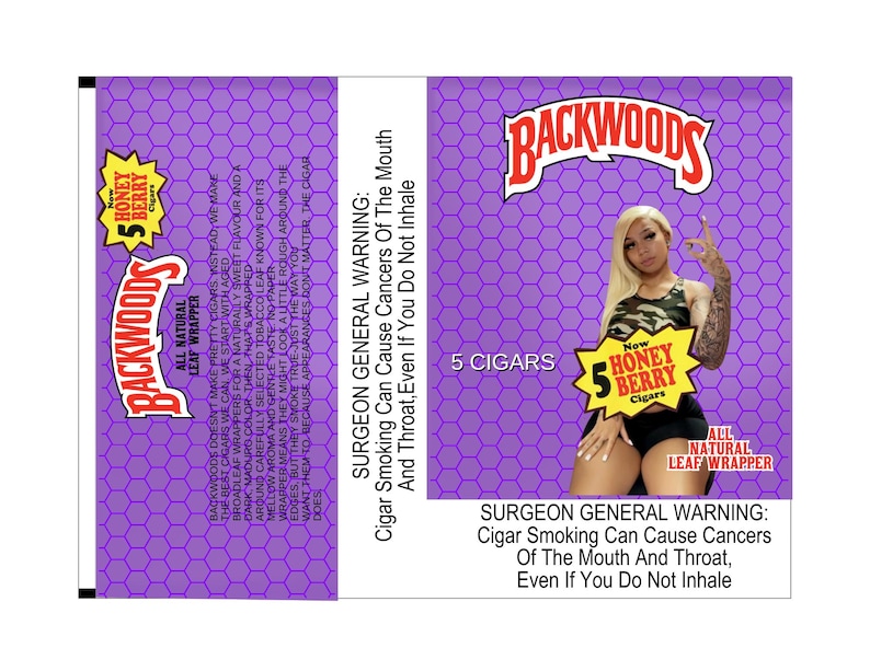 Customizable 5 Pack Honeyberry Backwood Wrapper Custom Photo Backwood