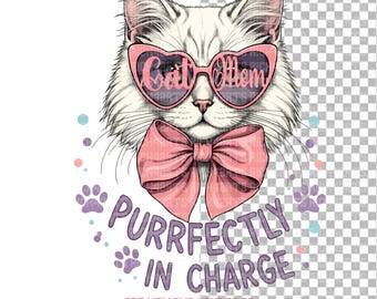 Cat Mom SVG & PNG Files: Feline Lover Design (Digital Download)