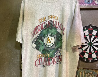 Vintage 1990 Oakland Athletics T Shirt Salem Sportswear A's AL Pennant Champions Single Stitch MLB Baseball Tee XL