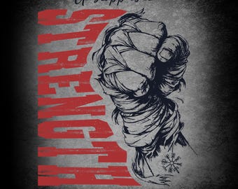 Muay Thai PNG Unstoppable Strength Fighter Fist Graphic (Digital Download)