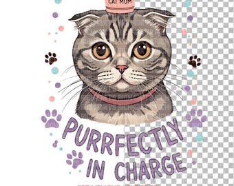 Cat Mom SVG & PNG Files: Feline Lover Design (Digital Download)