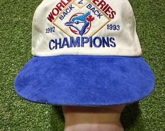 Vintage 1993 Toronto Blue Jays Back to Back World Series Champions Hat 1992 1993 MLB Baseball Strapback Cap 90s