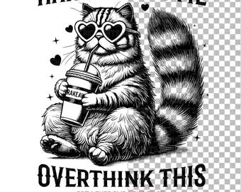 Rolig katt övertänk design: T-shirt sublimering SVG & PNG
