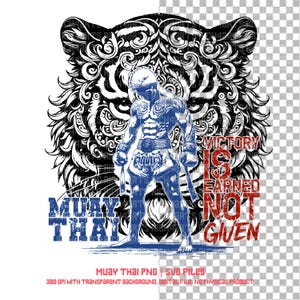 Combattenti di Muay Thai / Pugile di Muay Thai / File SVG e PNG di pugile thailandese / Download digitale
