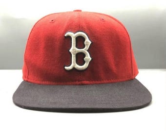 Vintage Boston Red Sox New Era 5950 Pro Model Diamond Collection Wool Made in USA Fitted Hat Size 7 3/8