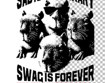 Retro 90s Capybara PNG SVG: Sad Is Temporary Swag (Digital Files)