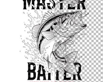 Retro Master Baiter T-Shirt: Sarcastic Bass Fishing Graphic (PNG & SVG)