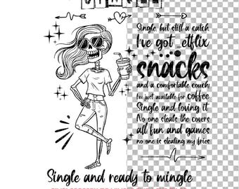 Single and Ready to Mingle SVG PNG: Valentine's Day Design (Instant Download)