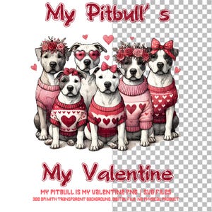 Pitbull Valentine PNG SVG: Pet Lover&#39;s Design (Digital Download)