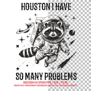 Funny Raccoon Astronaut SVG & PNG: Mischief Crew Shirt Design