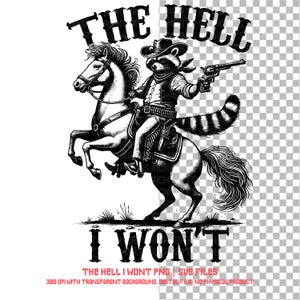 Funny Raccoon Western Design: SVG, PNG (Digital Download)