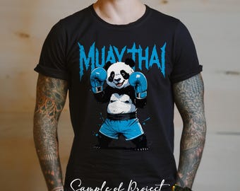Funny Panda Muay Thai Design: Martial Arts PNG SVG (Digital Download)