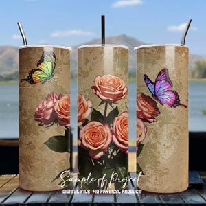 Red Roses Tumbler Wrap PNG 20 oz Skinny Tumbler Sublimation Design Instant Digital Download Only, Valentines Day Seamless Tumbler Wrap