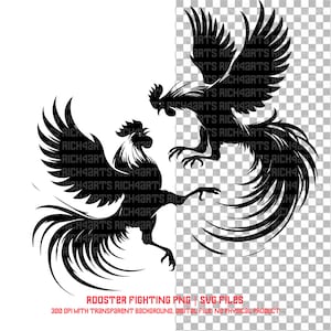 Angry Rooster SVG: Cockfighting Clipart, Strong Chicken PNG (Digital Download)