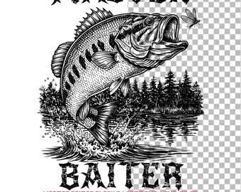 Master Baiter Fishing SVG PNG: Retro Bass Design (Digital Download)
