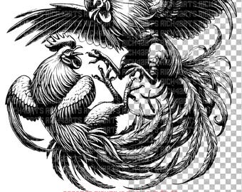 Angry Rooster SVG: Strong Chicken Clipart (PNG, SVG)
