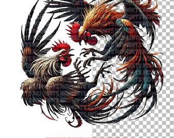 Angry Rooster SVG: Strong Chicken PNG, Cockpit Clipart (Digital Download)