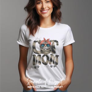 Cat Mom SVG PNG: T-Shirt Mug Design (Digital Download)