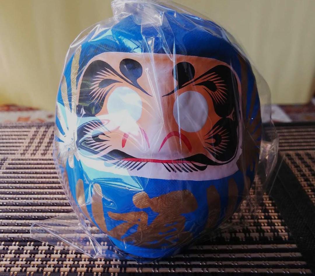 Very Rare Colour !!! Japanese Takasaki Daruma (blue) 日本の高崎だるま (青) 日本の ...