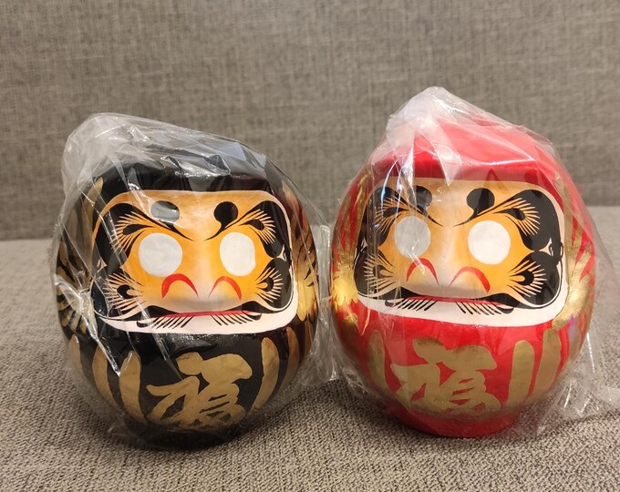 Japanese Takasaki Daruma (RED & BLACK Pair) 日本産高崎だるま (赤&黒) 高崎だるま (赤&黒 ...