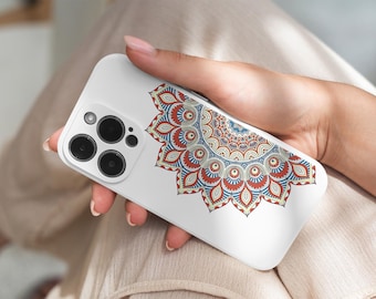 Boho Mandala Phone Case: Floral Art, Protective Silicone Cover