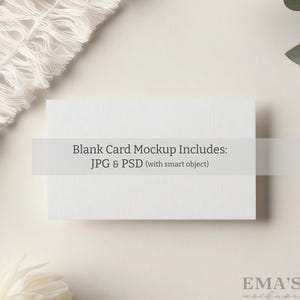Modelo de cartão de lugar plano, cartão de fidelidade, modelo de cartão branco em branco, papelaria para pequenas empresas, cartão de casamento minimalista, flores brancas e galhos 14