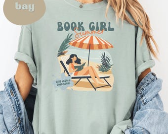 Book Girl Summer Comfort Colors T-Shirt: Beach Reading Tee