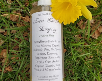 Organic Herbal Hair Spray – Forest Garden Hairspray – Chemical Free Hair Styling Spray – Non-Toxic Hair Care