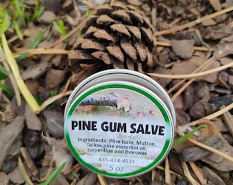 Pine Resin Salve-Pine Gum Healing Salve-Traditional Herbal Skin Balm-Hand gathered and Handmade Forest Remedy for any skin ailments.