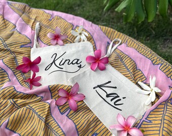 Personalized Baby Name Zipper Pouch: Cotton Canvas Diaper Bag Organizer