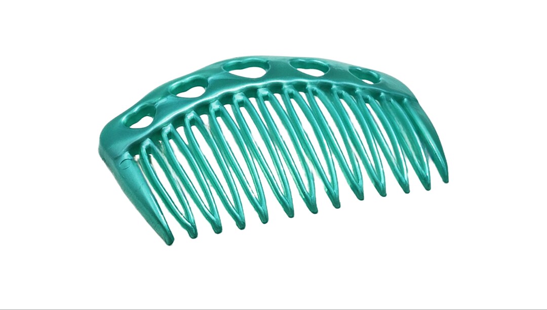 1980s Vintage Pearlized Mint Green Side Hair Comb Heart Cut Etsy
