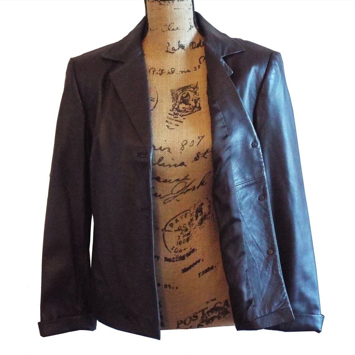 Talbots 100 Percent Leather Jacket Genuine Brown Leather Etsy
