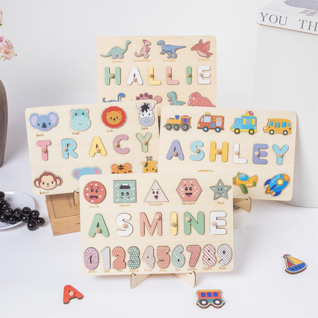 Personalized Wooden Name Puzzle: Custom Baby Toddler Toy - Etsy