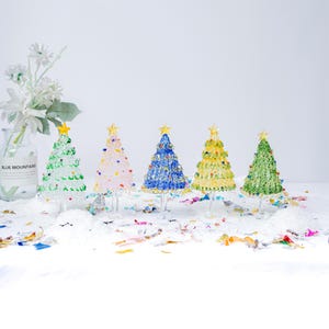 Handmade Stained Glass Miniature Christmas Tree: Holiday Decor