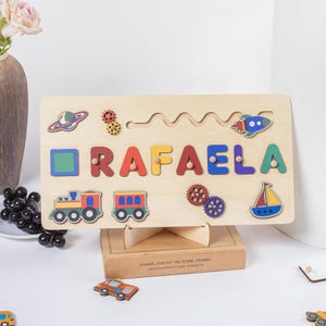 Personalized Wooden Name Puzzle: Baby Girl/Boy Gift, Custom Nursery Decor