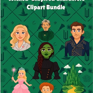 Wicked-geïnspireerde karakters clipartbundel | Klaslokaal en creatieve projecten