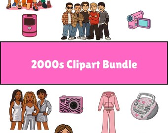 Y2K Ästhetisches Clipart-Bundle | 2000er Jahre Nostalgie PNG Set