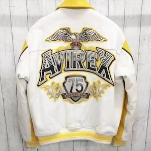 Handmade Avirex Unisex Black American Bomber Leather Flight style Jacket Genuine Leather, Original Leather Jacket For Him, Anniversary Gift