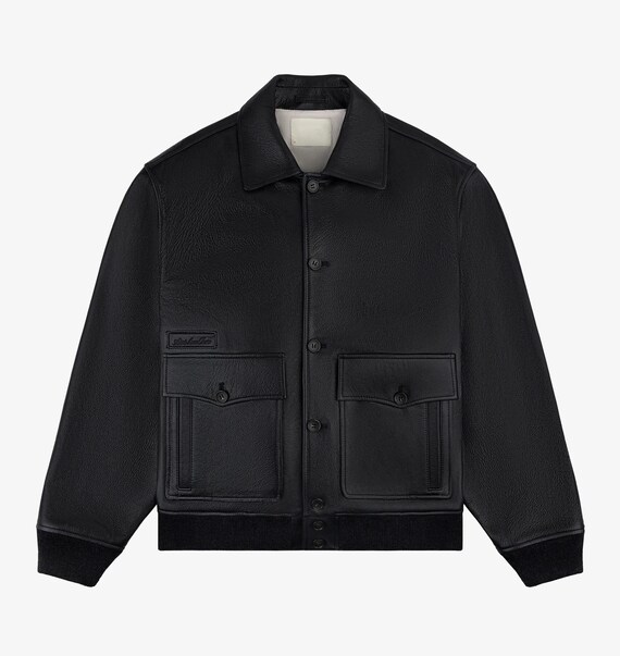 ブラックAime Leon Doreの新しいスタイルのレザーカフェレーサー