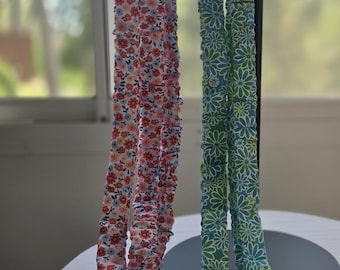 Floral Scrunchie Lanyard/Breakaway Lanyard- Fabric Key Chain, Badge Holder