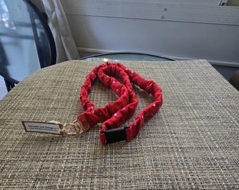Red with Hearts Breakaway scrunchie Lanyard/Badge Holder